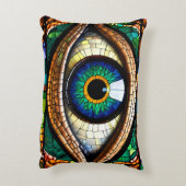 Schattige Mozaïek Glas in lood Oogontwerp Accent Kussen (Achterkant (Verticaal))