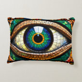 Schattige Mozaïek Glas in lood Oogontwerp Accent Kussen (Achterkant)