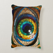 Schattige Mozaïek Glas in lood Oogontwerp Accent Kussen (Achterkant (Verticaal))