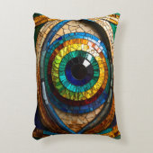 Schattige Mozaïek Glas in lood Oogontwerp Accent Kussen (Voorkant(Verticaal))
