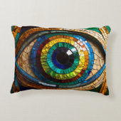 Schattige Mozaïek Glas in lood Oogontwerp Accent Kussen (Achterkant)