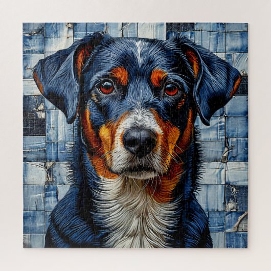 Schattige mozaïek Hond Legpuzzel (Verticaal)
