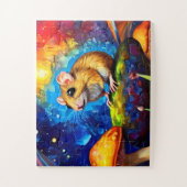 Schattige Mozaïek Veldmuis Levendige gekleurde puz Legpuzzel (Verticaal)