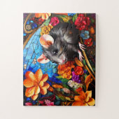 Schattige Mozaïek Veldmuis Levendige gekleurde puz Legpuzzel (Verticaal)