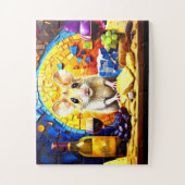 Schattige Mozaïek Veldmuis Levendige gekleurde puz Legpuzzel (Verticaal)