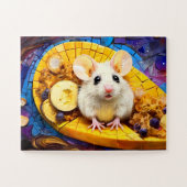 Schattige Mozaïek Veldmuis Levendige gekleurde puz Legpuzzel (Horizontaal)