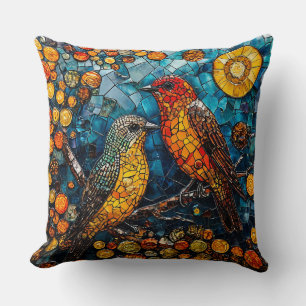 Schattige mozaïek vogels kussen
