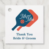 Schattige Mr & Mrs pickleball thema bruiloft gunst Bedankjes Labels (Voorkant)
