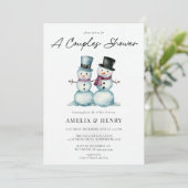 Schattige Mr. Mrs. Snowman Funny Winter Vrijgezell Kaart (Staand voorkant)