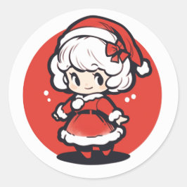 Schattige Mrs Claus Kerst sticker