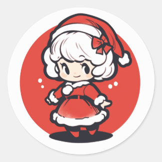 Schattige Mrs Claus Kerst sticker