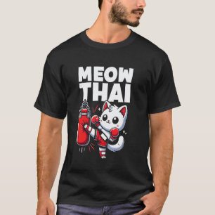 Schattige Muay Thai Boksen Kat Vechtkunst Muay Tha T-shirt