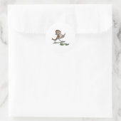 schattige mug ronde sticker (Tas)