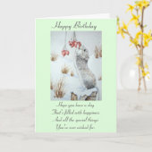 schattige muis en bessen sneeuwscène in wilde dier kaart (Gele Bloem)