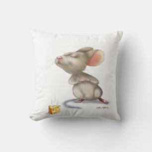 Schattige Muis en Kaas Cartoon Kussen