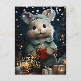 Schattige Muis. Felicitatie.  Ansichtkaart Briefkaart