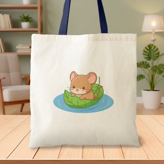 Schattige Muis in een Blad Boot Tote Bag