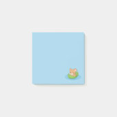 Schattige muis in een bladboot blauw post-it® notes (Voorkant)