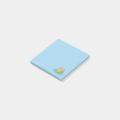 Schattige muis in een bladboot blauw post-it® notes (Schuin)