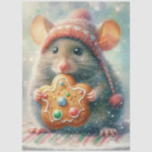 Schattige Muis in Feestelijke Hoed Met Cookie Deco Tissuepapier (Voorkant)