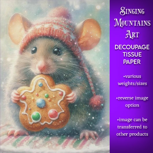 Schattige Muis in Feestelijke Hoed Met Cookie Deco Tissuepapier