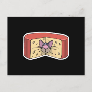 schattige muis in kaas briefkaart