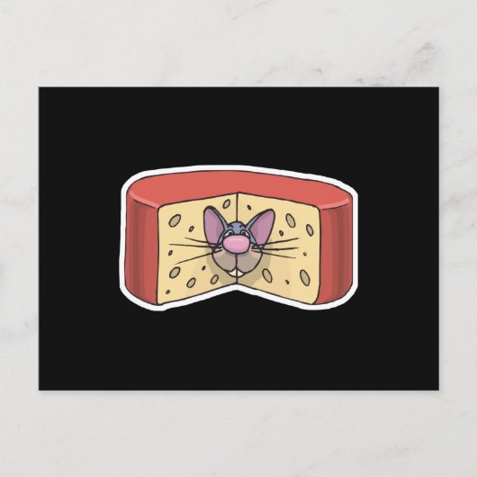 schattige muis in kaas briefkaart (Voorkant)