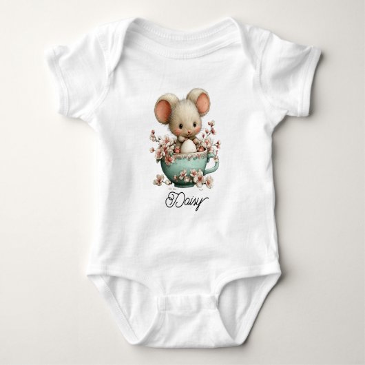 Schattige Muis in Theekopje Romper (Voorkant)