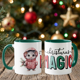 Schattige muis kerst magie mok