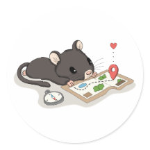 Schattige Muis Leest een Schatkaart Avonturen Stic