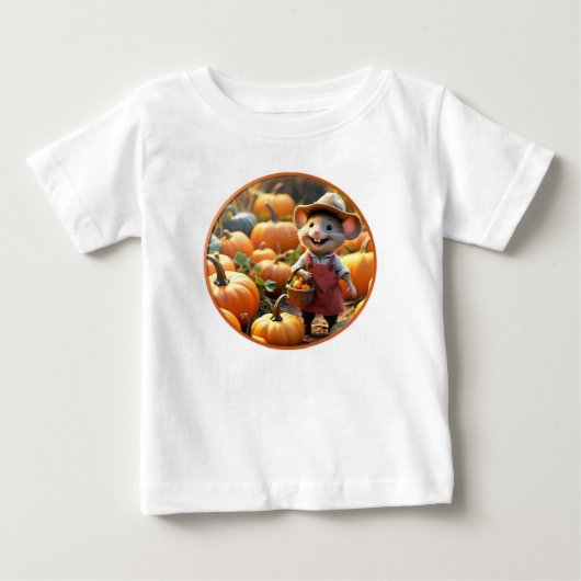 Schattige muis met Autumn Pumpkins Shirt (Voorkant)