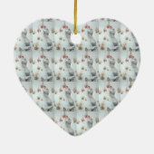 schattige muis met bessen sneeuwen keramisch ornament (Achterkant)