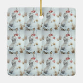 schattige muis met bessen sneeuwen keramisch ornament (Achterkant)