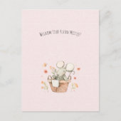 Schattige Muis Met Bloemen Welkom Nieuwe Baby Briefkaart (Voorkant)
