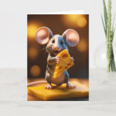Schattige Muis met Kaas Kaart (Voorkant)
