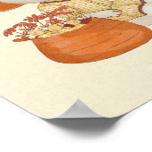 Schattige Muis Met Kleine Eendjes En Bloemen Poster (Hoek)