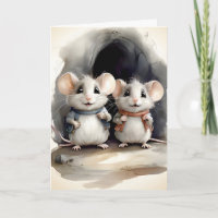 Schattige Muis Muizen Beste Vrienden Portret Blanc