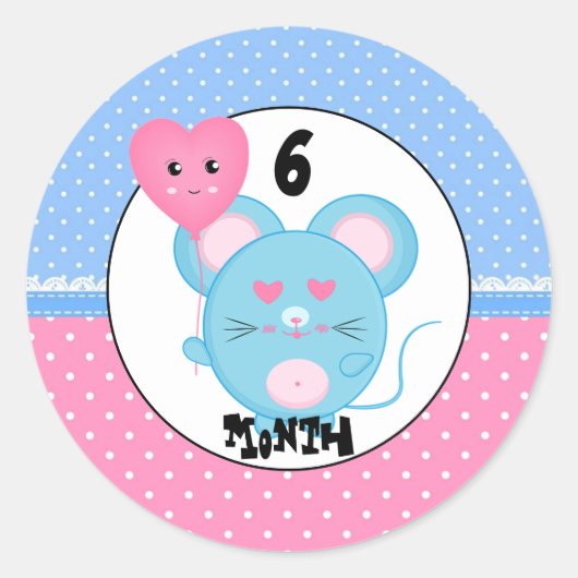Schattige Muis Ronde Sticker (Voorkant)