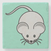 Schattige muis stenen onderzetter (Voorkant)