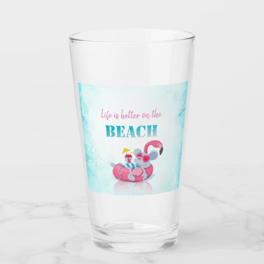 Schattige Muis Stijlvol Strand Glas (Voorkant)