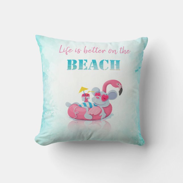 Schattige Muis Stijlvol Strand Kussen (Voorkant)