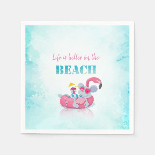 Schattige Muis Stijlvol Strand Servet (Voorkant)