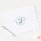 Schattige Muis Stijlvolle Strand Ronde Sticker (Envelop)