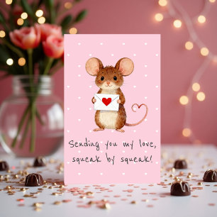 Schattige Muis Stuurt Mijn Liefde, Piep Voor Piep Feestdagen Kaart