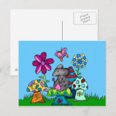 Schattige muis tussen de paddenstoelen briefkaart (Voorkant / Achterkant)