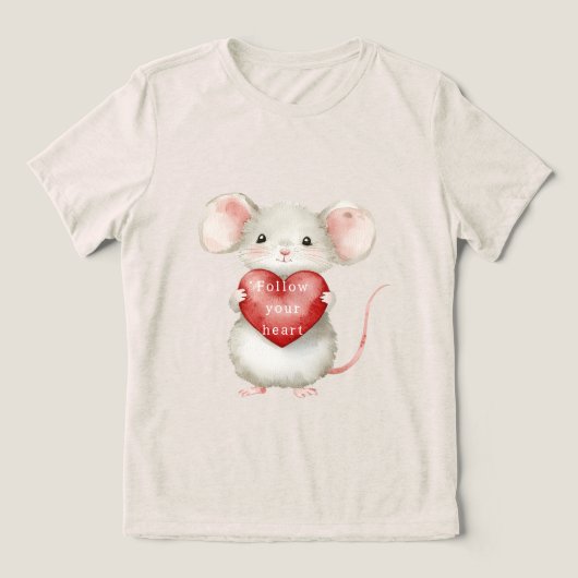 Schattige muisdierenhart Tri-Blend shirt (Design voorkant)