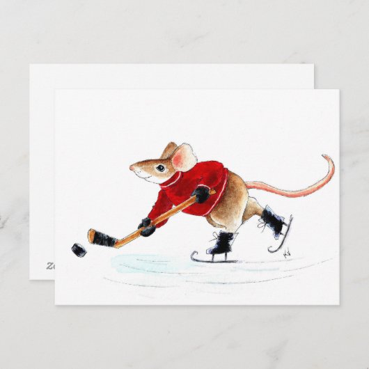 Schattige muishockey ellebogen omhoog! briefkaart (Voorkant / Achterkant)