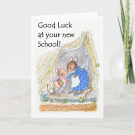 Schattige Muisje Succes Nieuwe School Kaart