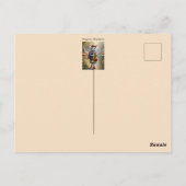 Schattige muismeisje op weg naar school, gewoonte briefkaart (Achterkant)