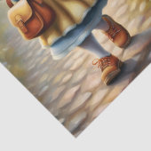 Schattige muismeisje op weg naar school tissuepapier (Detail)